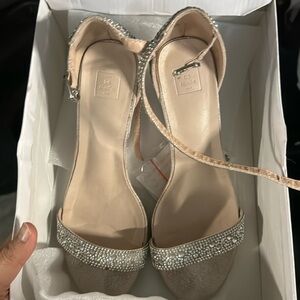 Jewel wedges sandals from David’s Bridal Studio, size 6.5